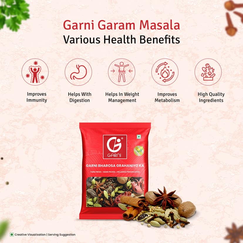 Garni Foods Sabut Garam Masala 200g | Whole Spices Mix | Khade Garam Masala | 100% Natural & Impurities-Free | Pack of 2 (2X100g) view 4