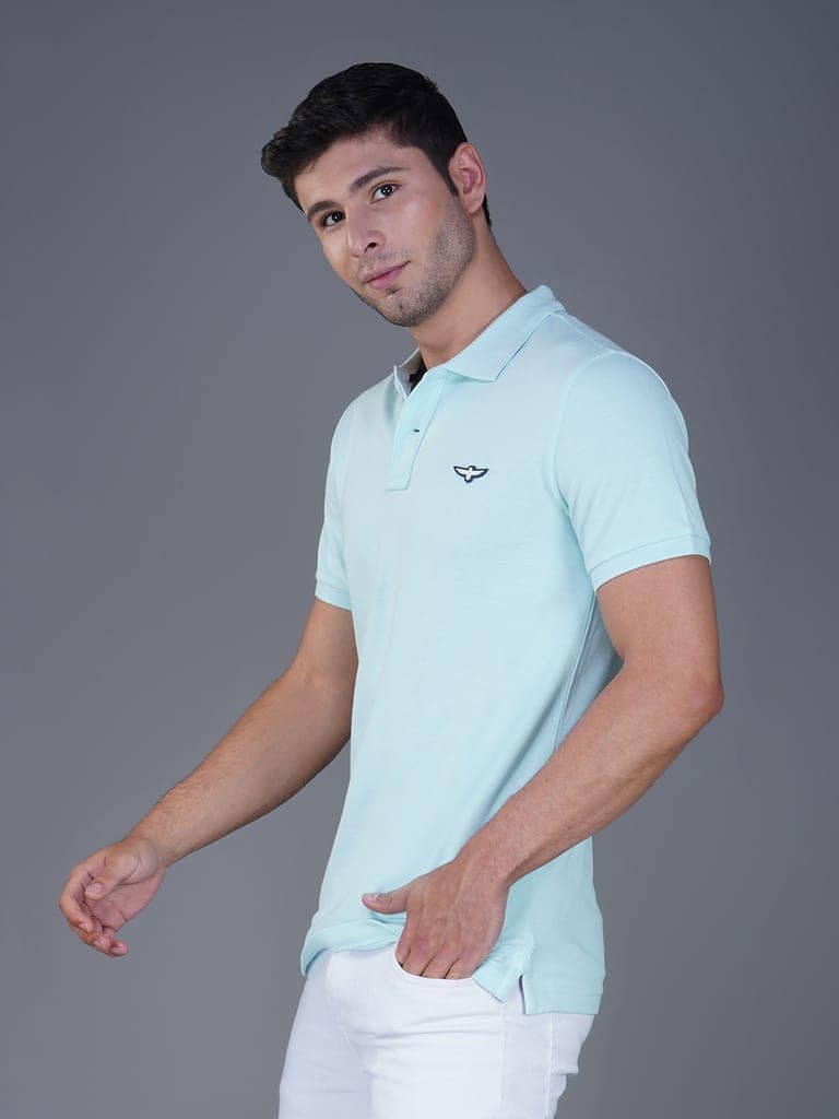 Solid Polo Shirt - BLEASHED AQUA view 6