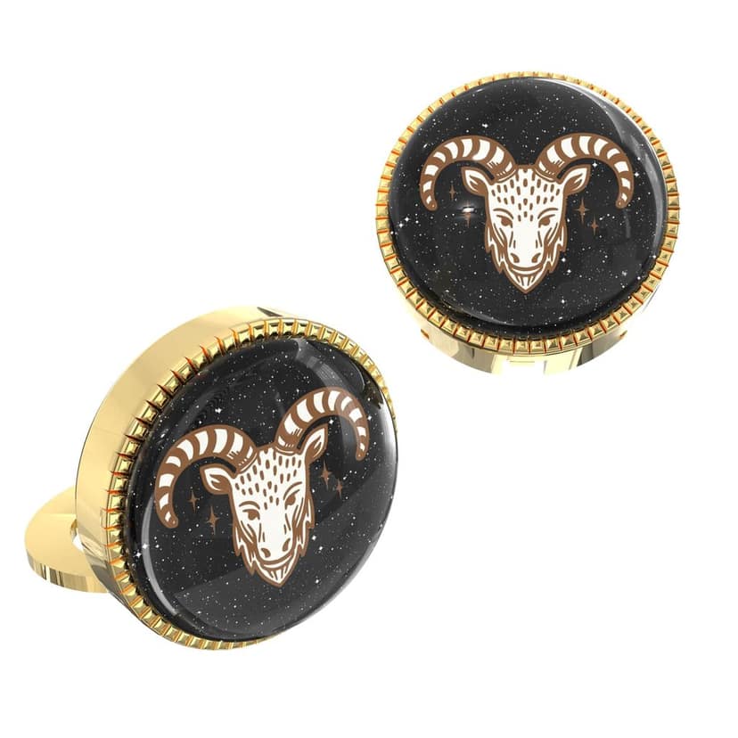 The Smart Buttons - Shirt Button Cover Cufflinks for Men - Capricorn Style view 8