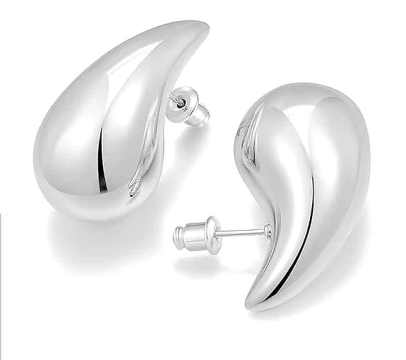 Silver Cascade Teardrop Earrings view 3