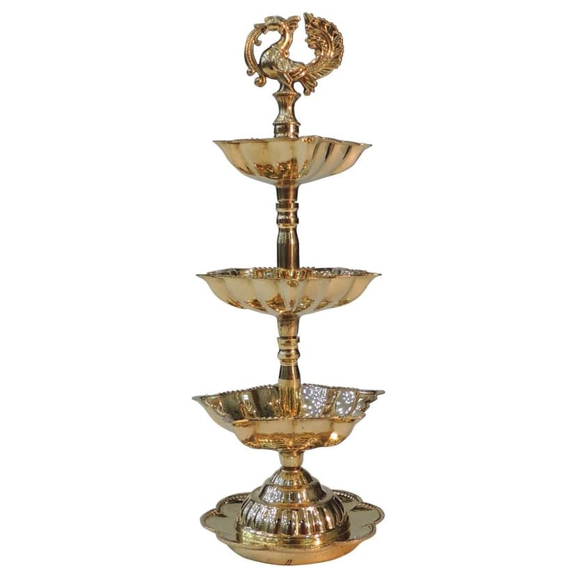 Brass Table Decor 3 Step Murga Deepak (FMAS782 C) view 2