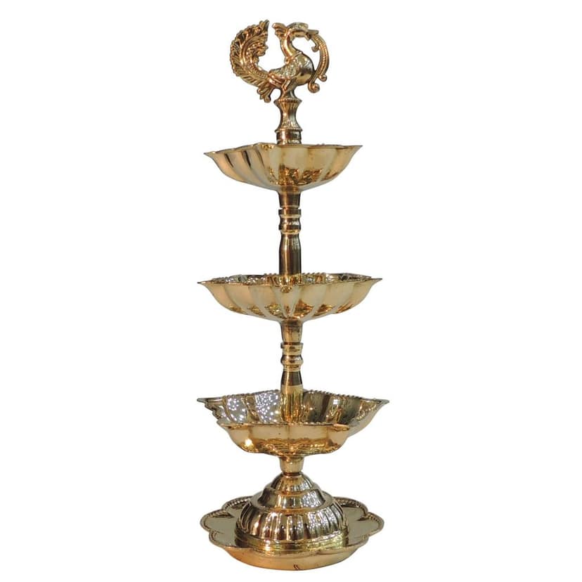 Brass Table Decor 3 Step Murga Deepak (FMAS782 C) view 3