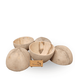 Coco Land Coconut Shell Matte Polished Bowl S-M-L 100-150-250 ml Decorative Bowl/ Candle Making Bowl /Showpieces /Handicraft/Candle Holder /Salad Bowl/Smoothie Bowl