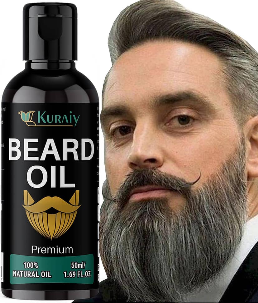 KURAIY Beard Growth Essential Oil For Men Beard Care Hair Growth Nourishing Beard Care view 2