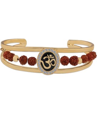 SILVERSHINE Goldplated Bahubali Design With Rudraksh Kada for men and boy jewellery