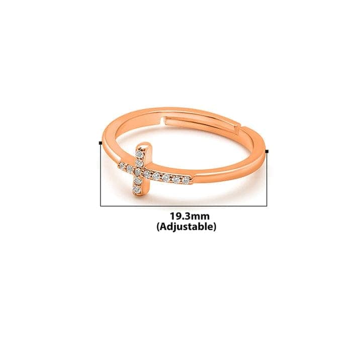 Rose Gold Christ Halo Ring view 4