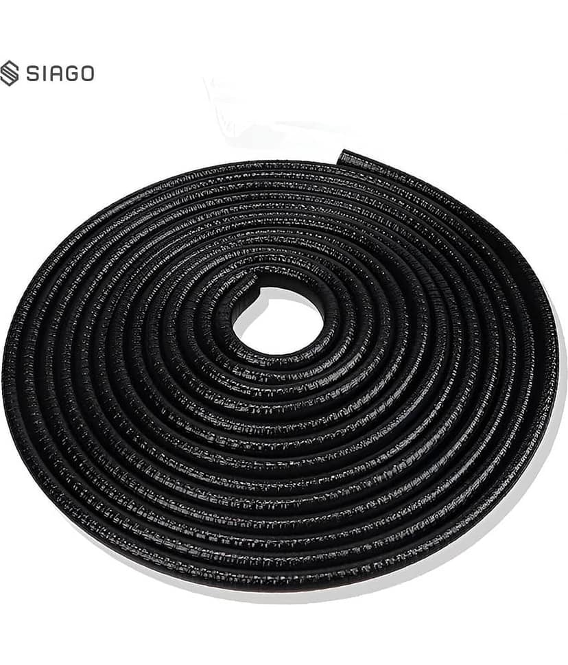 SIAGO Premium Car Door Sealing Strip - 5 Meters, High-Quality Waterproof Rubber Weatherstrip for Noise Reduction, Dustproof, Soundproof, Universal Fit for Cars, SUVs, and Trucks