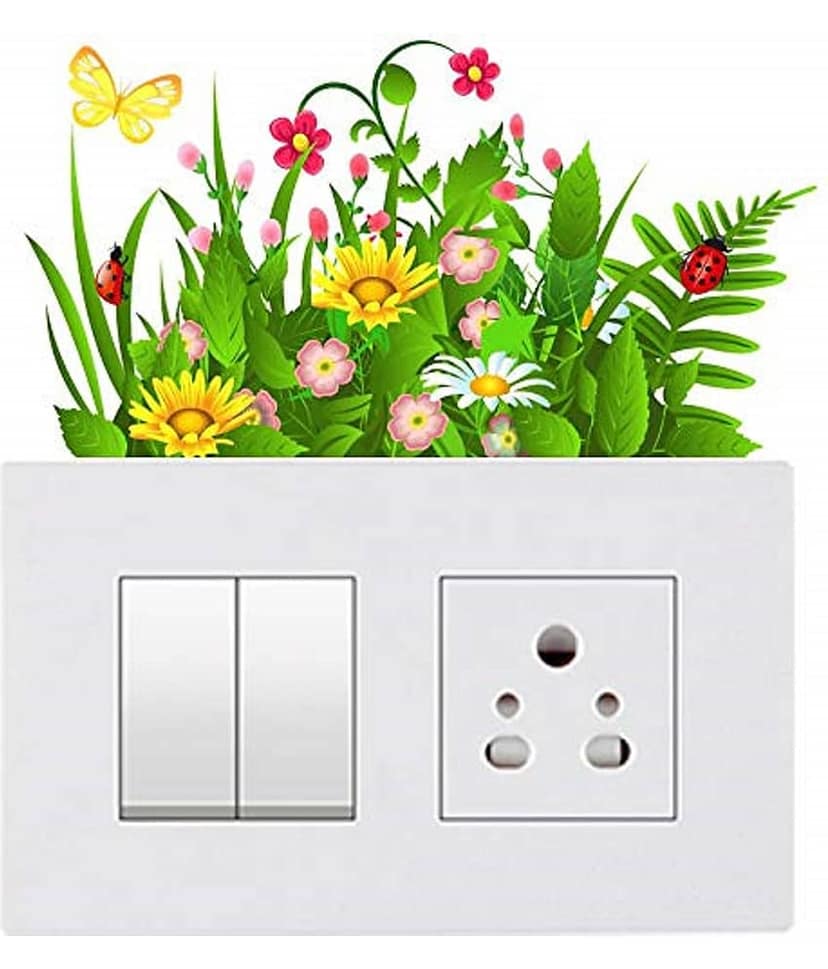 Inkfence Switch Board Sticker Floral ( 10 x 18 cms ) view 2