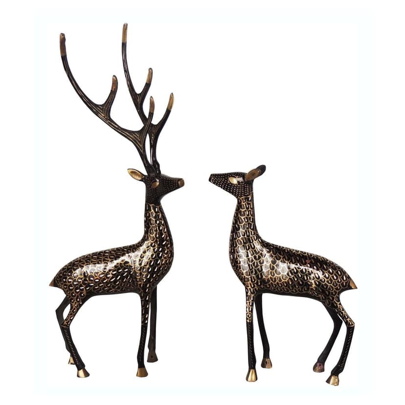 Decorative Brass Duck Pair Statue for Shelf & Table Decoration, Height : 16 Inch (ANMAS212 B) view 2