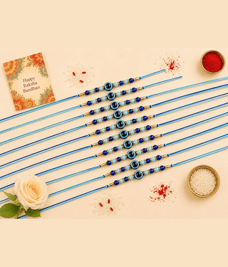 THRIFTKART Fancy 10 Rakhi Gift Set ( Pack of 10 , Blue )