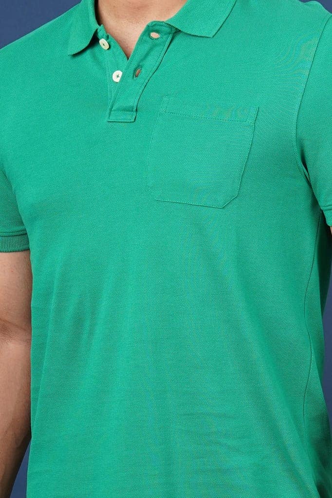Men's Green Pocket Polo T-Shirt view 4