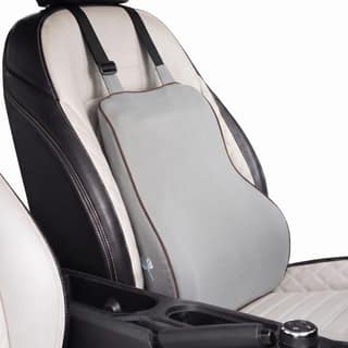 Grin Health Car Backrest Cushion with Lumbar Support for Back Pain, Orthopedic Car Seat Back Support for Long Drive Car Back Rest Support Memory Foam Car Pillow Lumbar Cushion (Grey) Grin Health Car Backrest Cushion with Lumbar Support for Back Pain, Ort