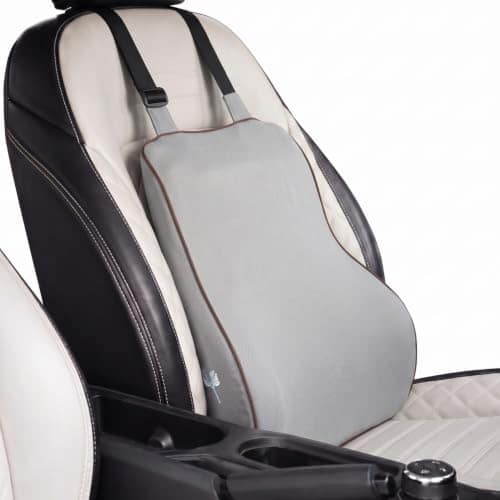 Grin Health Car Backrest Cushion with Lumbar Support for Back Pain, Orthopedic Car Seat Back Support for Long Drive Car Back Rest Support Memory Foam Car Pillow Lumbar Cushion (Grey) Grin Health Car Backrest Cushion with Lumbar Support for Back Pain, Ort view 2