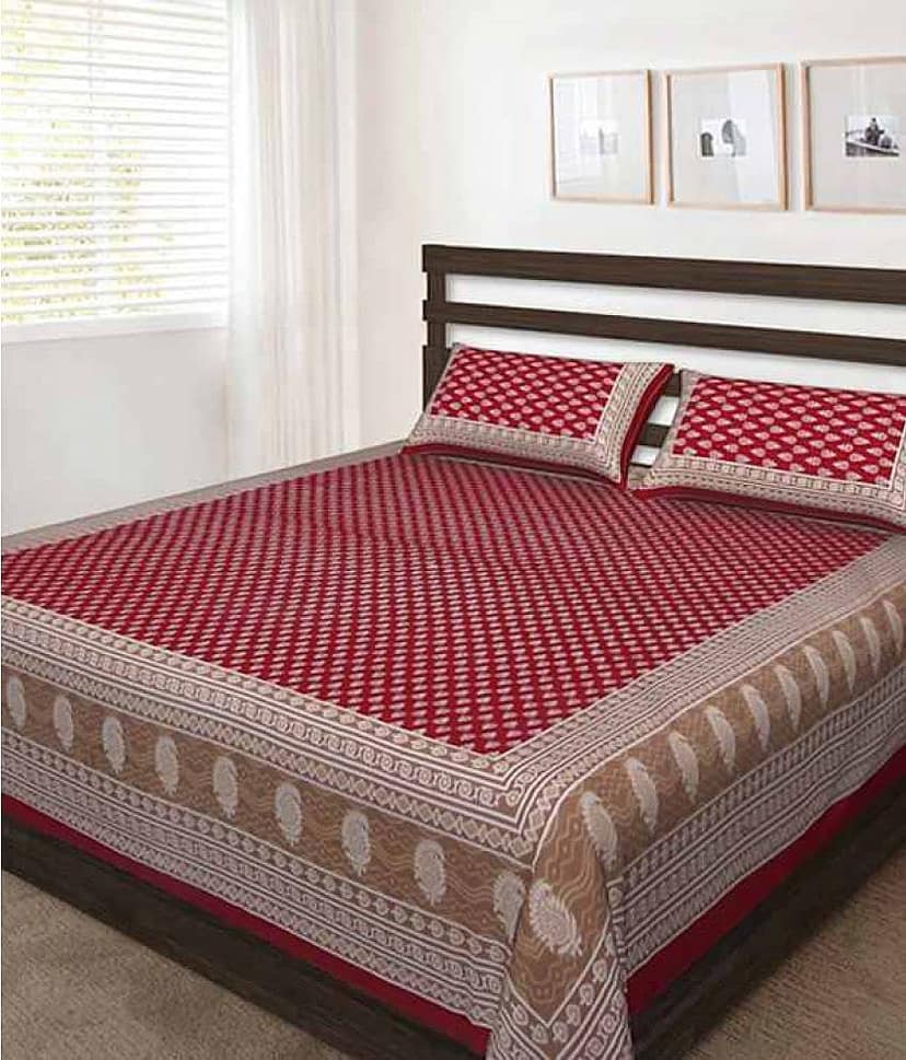 Bombay Spreads Cotton King Bedsheet ( Red )
