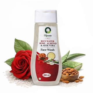 Rice Water, Rose, Almond & Aloe Vera Face Wash (Pack of 2) | Hydrating & Brightening Face Cleanser | Gentle Daily Face Wash for All Skin Types | Natural Glow & Skin Care | 200 ml