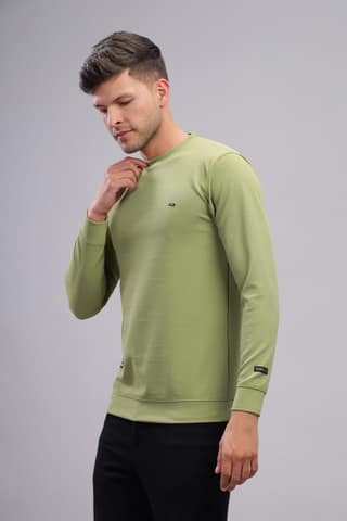 Men Solid Round Neck Polyester T-Shirt