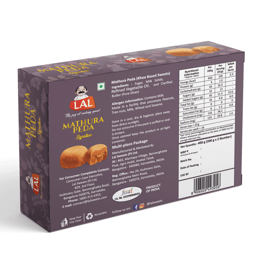Lal Sweets Mathura Peda 400gms view 2