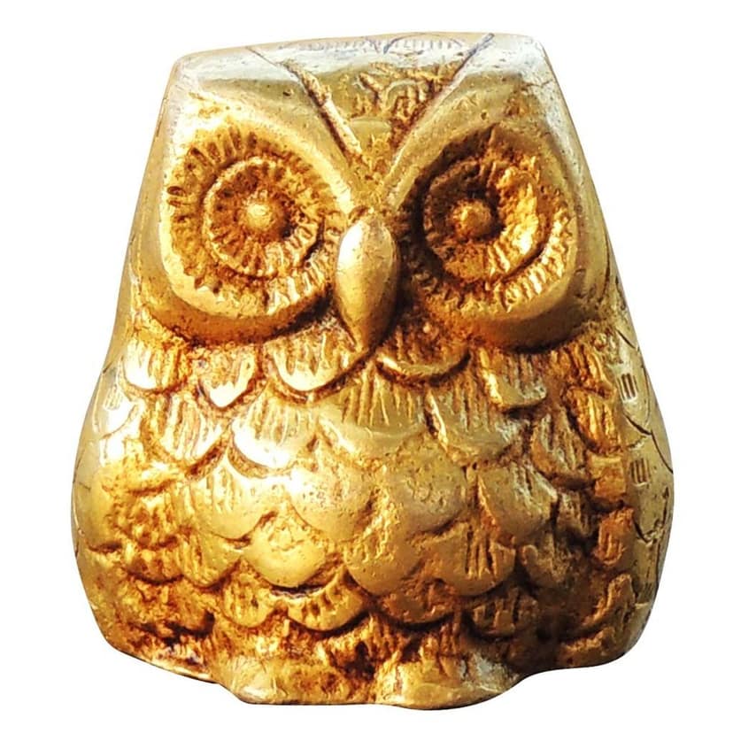 Brass Owl Home Decor Showpiece � Handmade Brass Lucky Owl Gift Statue, Height : 2 Inch (ANMAS237 X) view 2