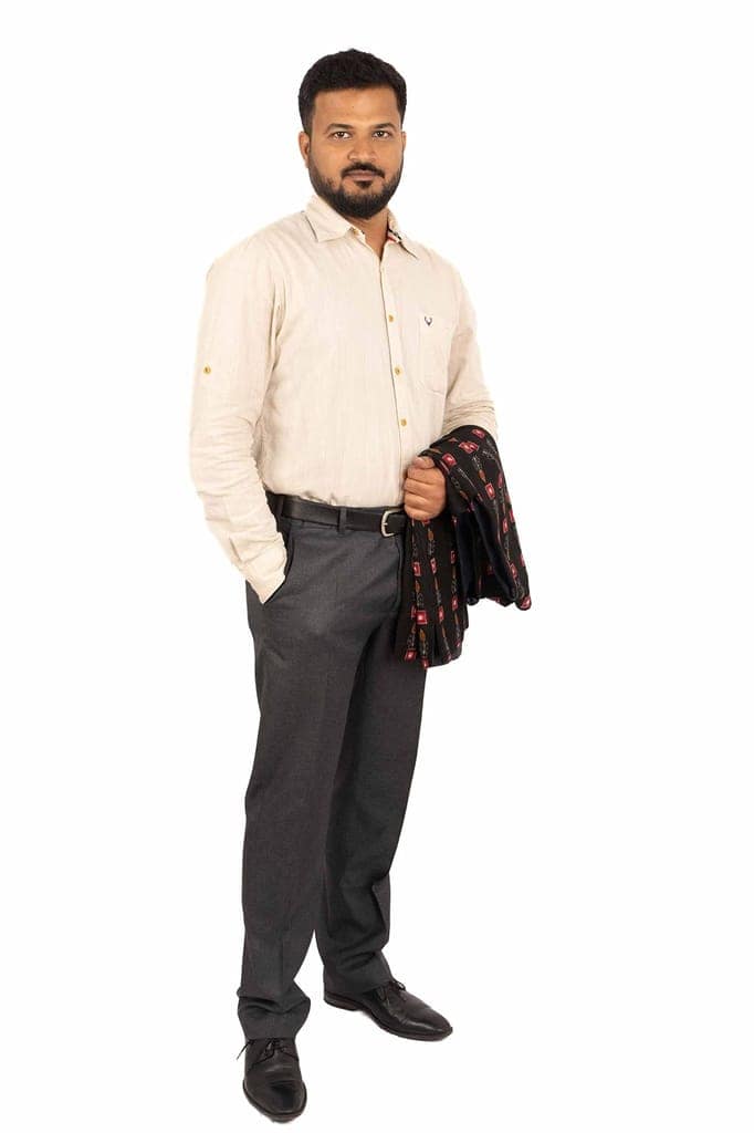 GHL � GUENDICHA HAAT LLP Sambalpuri Certified Handloom Men's Pure Cotton Modi Jacket view 3
