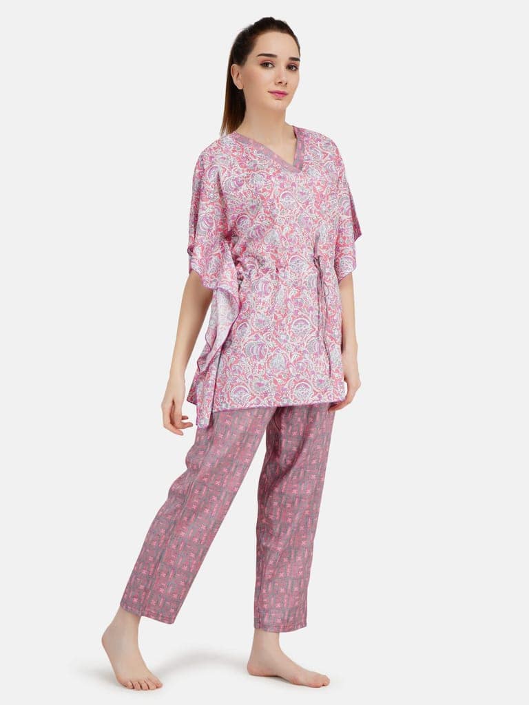 KOI SLEEPWEAR Women's Printed Rayon Chinese Collor Top & Pyjama Night Suit Lounge Wear view 4