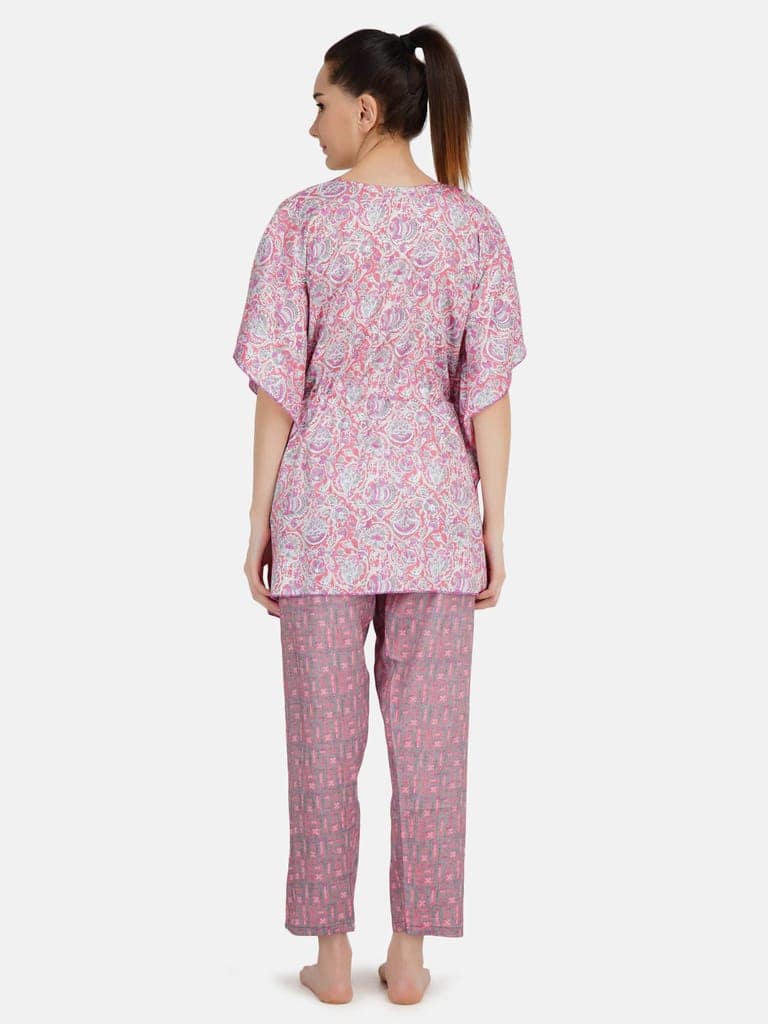 KOI SLEEPWEAR Women's Printed Rayon Chinese Collor Top & Pyjama Night Suit Lounge Wear view 7