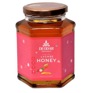 Deodar organics' 100% Pure Raw Lychee Flower Honey (500 GM)- No Additives Or Preservatives | Unheated | Unprocessed |