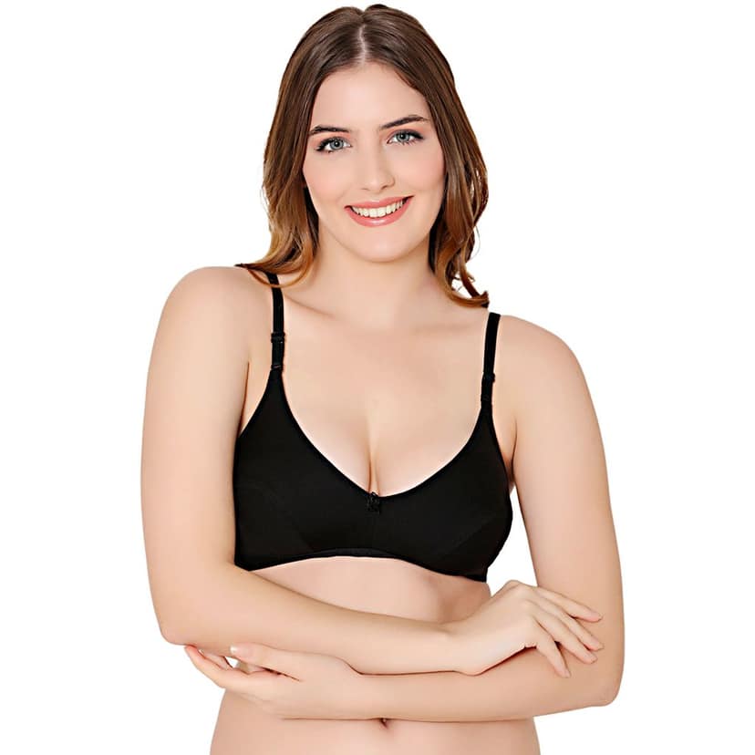 Bodycare polycotton wirefree convertible straps comfortable non padded bra-1531BB view 2