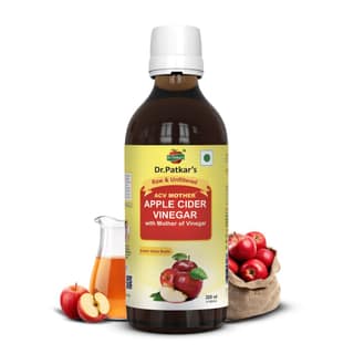 Dr. Patkar's Apple Cider Vinegar with Mother Vinegar | Unfiltered & Undiluted | Suitable for Weight Management & Improved Immunity (With Mother) 200ml