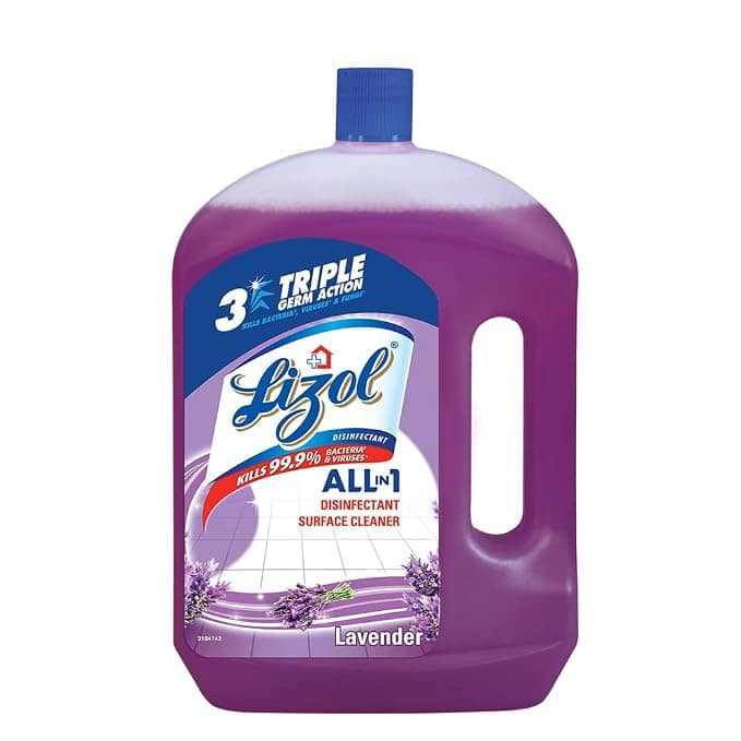 Lizol Disinfectant Surface & Floor Cleaner Liquid - Lavender, 2 L each Pack of 2
