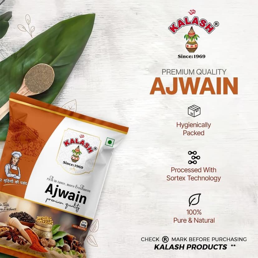 Kalash Azwain Whole | Carom Seeds 100gm view 3
