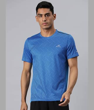 Alcis Blue Polyester Slim Fit Men's Sports T-Shirt ( Pack of 1 )