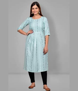 Lerkiza Turquoise Cotton Maternity Kurta