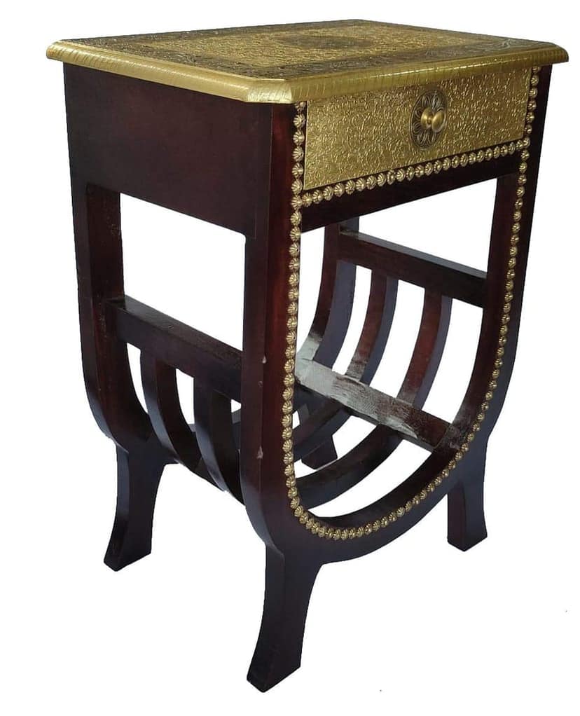 Creative Handicrafts Handcrafted Hand Painted U Shape Table for Living Room/Wooden Painted Bedside Handcrafted Hand Painted U Shape Table for Living Room/Wooden Painted Bedside view 2