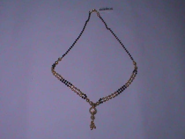 Gold Mangalsutra with Black Beads