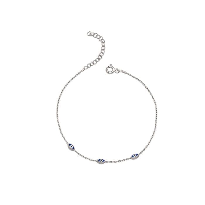 Silver Mini Evil Eye Bracelet