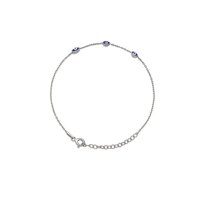Silver Mini Evil Eye Bracelet view 5