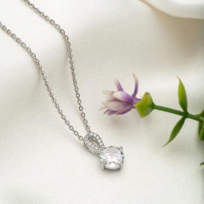 Silver Cascade Pendant with Link Chain view 3