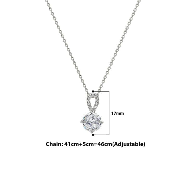 Silver Cascade Pendant with Link Chain view 4