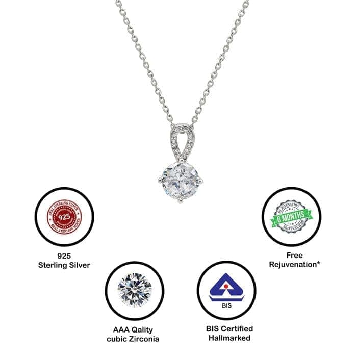Silver Cascade Pendant with Link Chain view 6