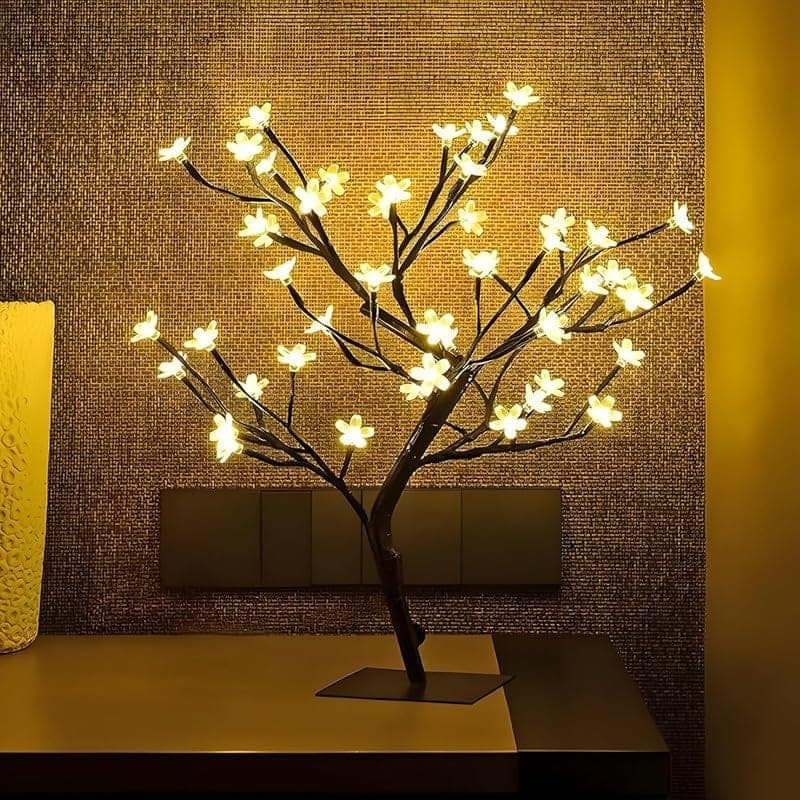 GLOWSEREI Metal Tree Golden Bloom Lighted Tree Décor