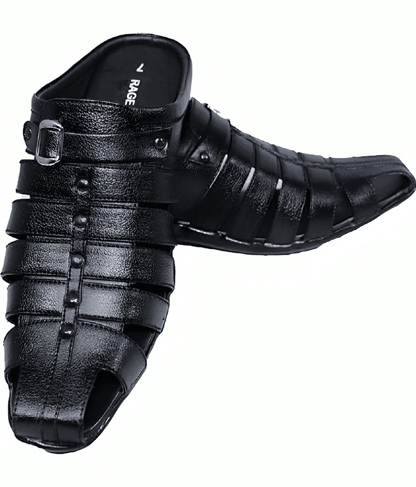 RAGE GAZE - Black Men's Sandals