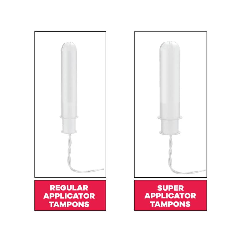Sanity Super & Regular Applicator Tampons Pack - 20 Tampons (10 Super + 10 Regular) | Light to Heavy Flow Period Care view 2