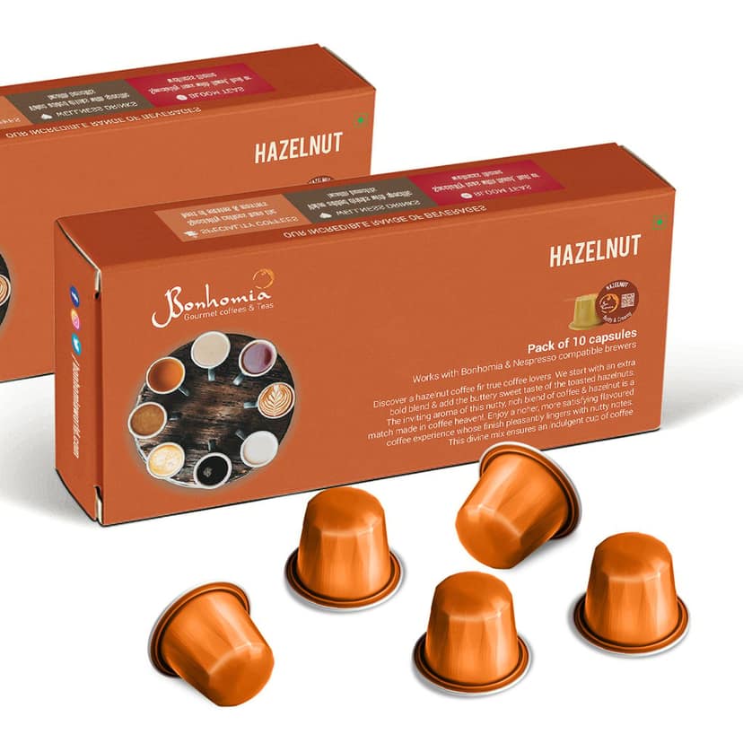 Bonhomia Hazelnut Coffee Pods | Nespresso Compatible | Biodegradable Capsules | AAA Grade Beans view 5