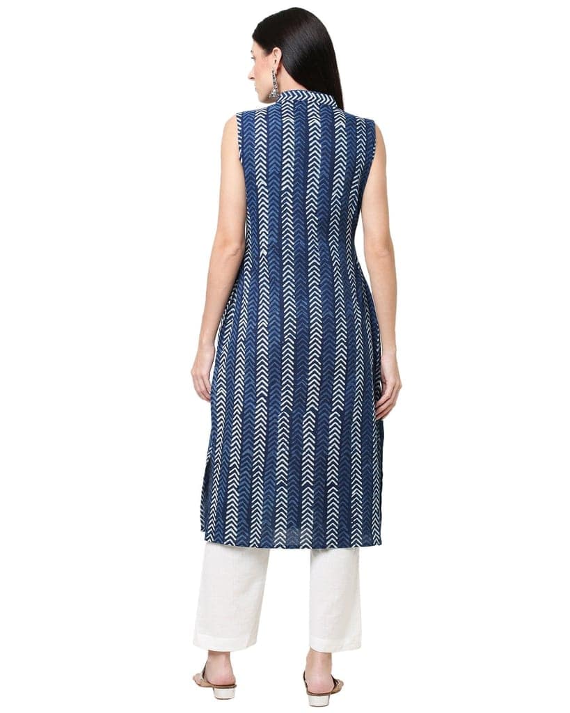 Neel pankh mirror work handcrafted pure cotton kurta view 9