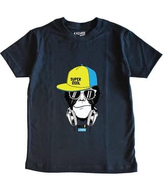 ETCHED DESIGN Pack of 1 Boys Cotton T-Shirt ( Navy Blue )