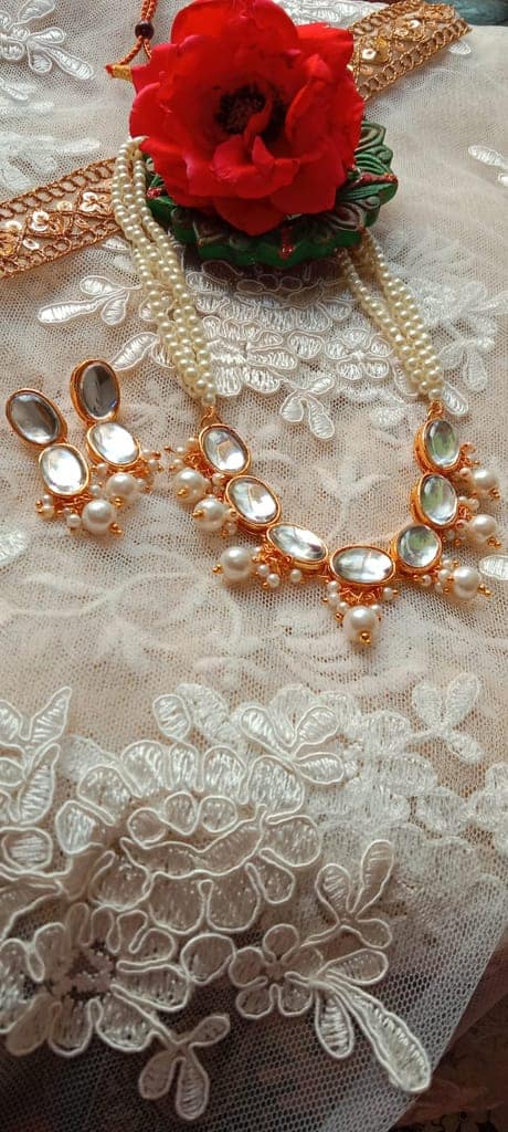 Pearl Crystal Jewellery Set with Earrings( 25*25cm) view 4