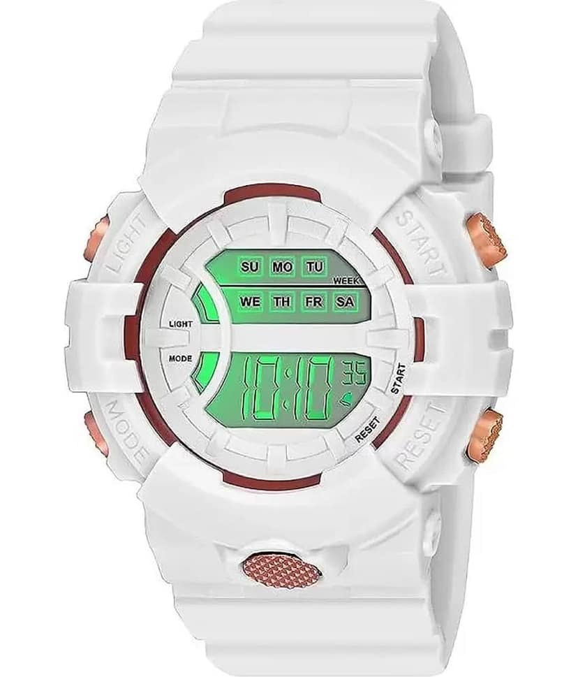Viser White Silicon Digital Womens Watch