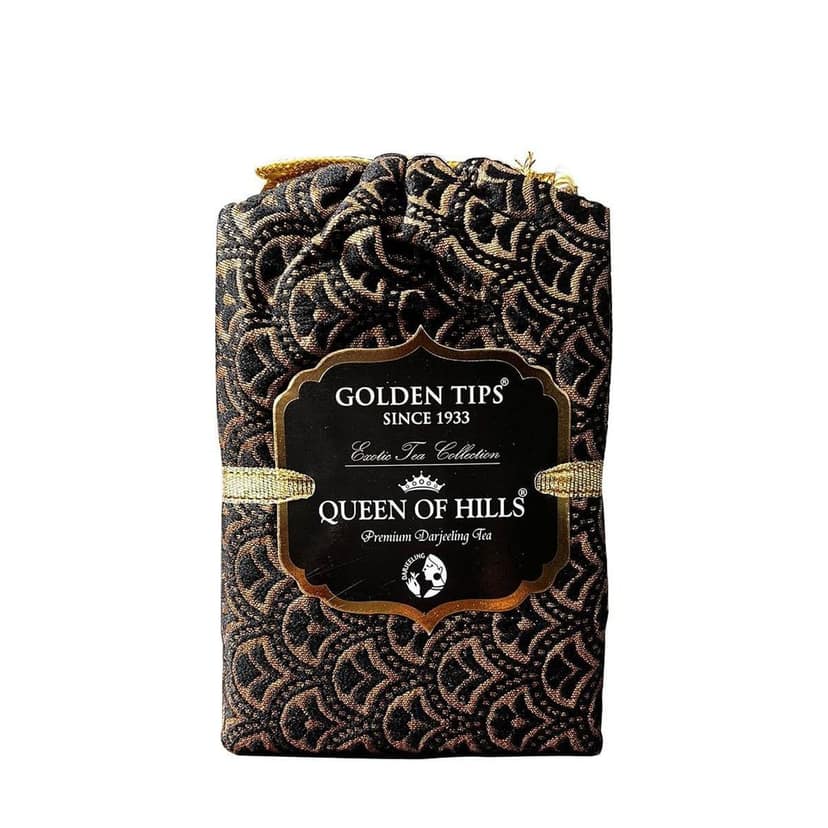 Golden Tips Queen of Hills Premium Darjeeling Whole Leaf Tea Brocade Bag (100 Gram, 50 cups)
