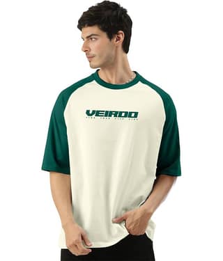 Veirdo Men Cotton Oversized Fit Printed T-Shirt ( Multicolor )