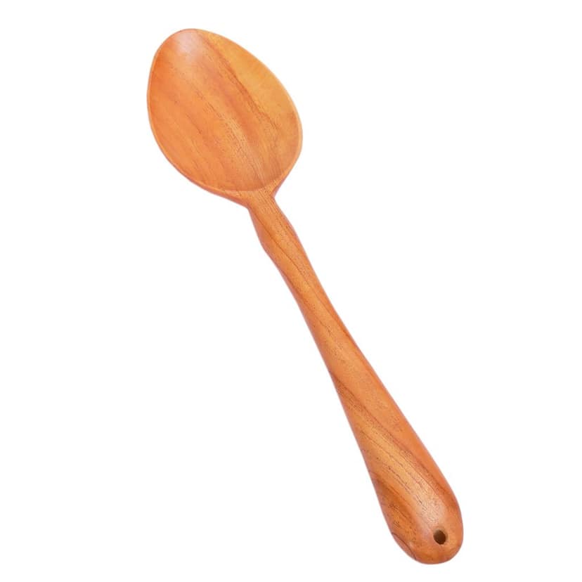 Eco-friendly Handmade Neem Wood Cooking Spoon – (26 cm) 100% Natural Neem Wood) view 2
